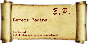 Berecz Pamina névjegykártya